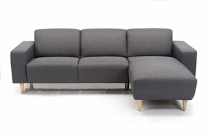 Amalfi sofa med chaiselong - Grå Idaho - 254 x 164 cm. - Stærk Pris 